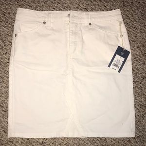 White jean skirt